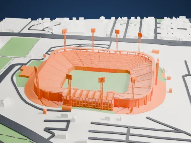 Estadio Monumental David Arellano model, West view