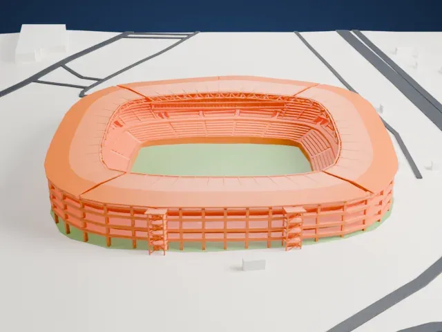 Estadio Monumental de Maturín model, East view