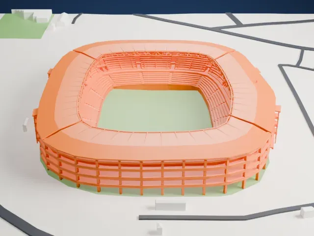 Estadio Monumental de Maturín model, North view
