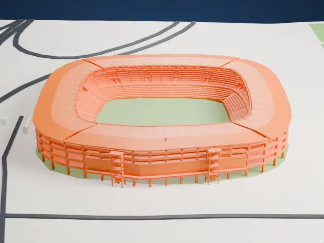 Estadio Monumental de Maturín model, West view