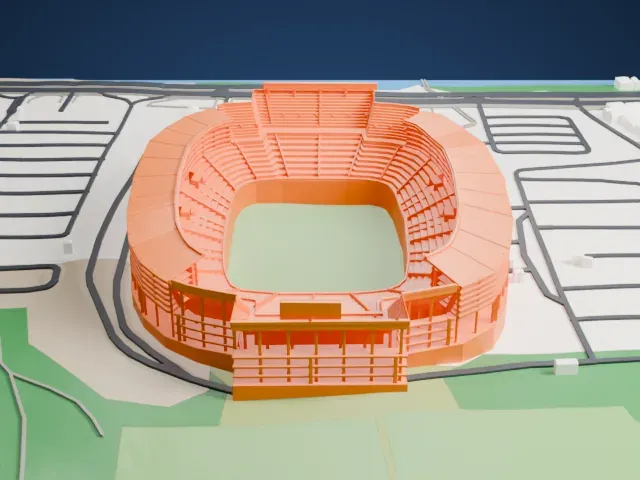 Estadio Monumental Isidro Romero Carbo model, North view