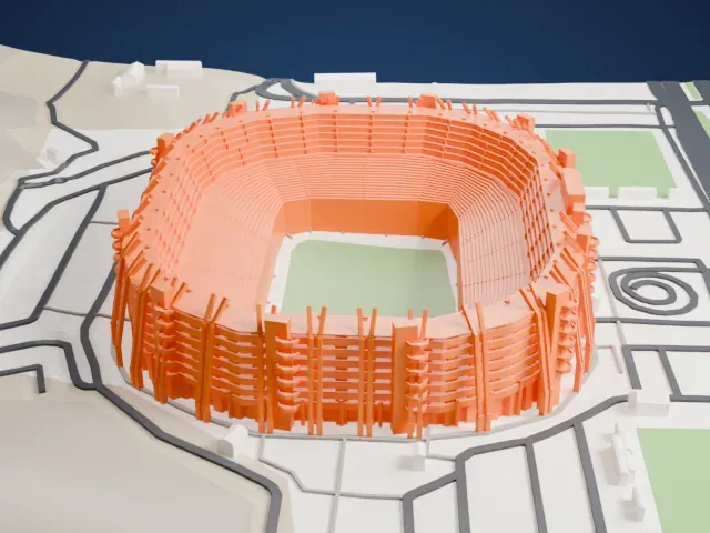Estadio Monumental "U" model, North view