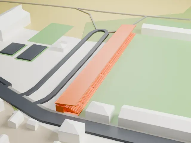Estadio Municipal de Anduva model, South view