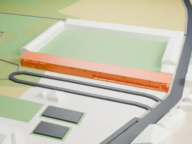 Estadio Municipal de Anduva model, West view