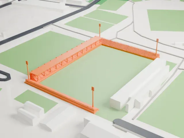 Estadio Municipal de Santo Domingo model, North view