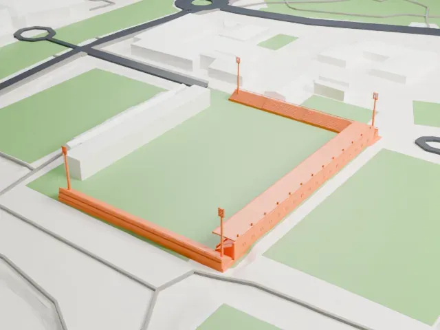 Estadio Municipal de Santo Domingo model, South view