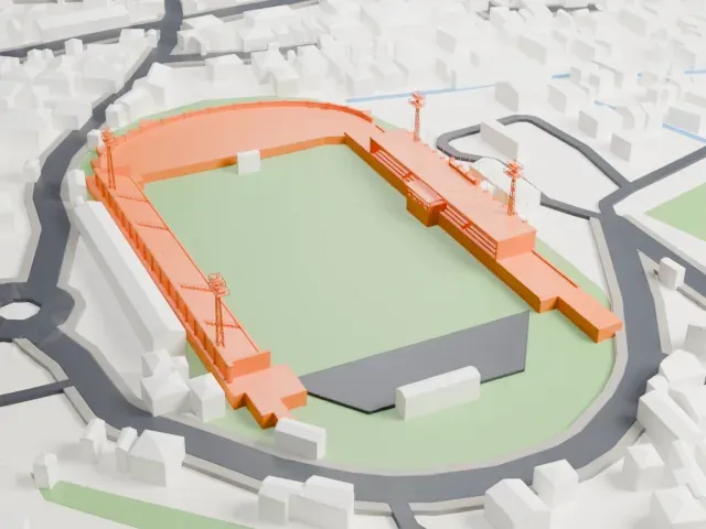 Estádio Nacional 12 de Julho model, North view