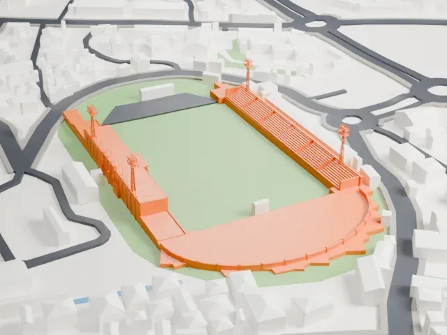 Estádio Nacional 12 de Julho model, South view