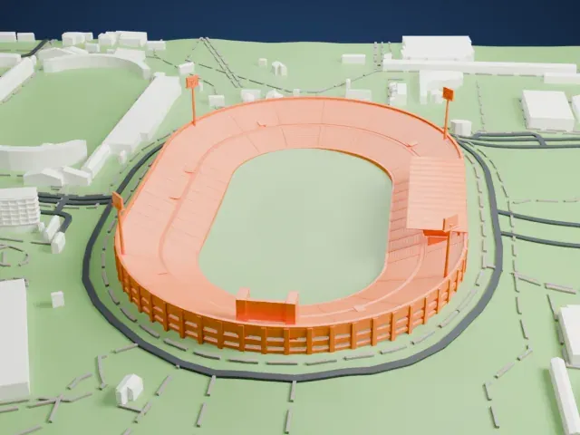 Estadio Nacional Julio Martínez Prádanos model, North view
