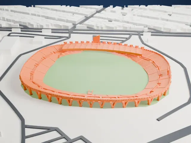 Estadio Neza 86 model, East view