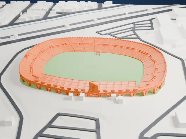 Estadio Neza 86 model, West view