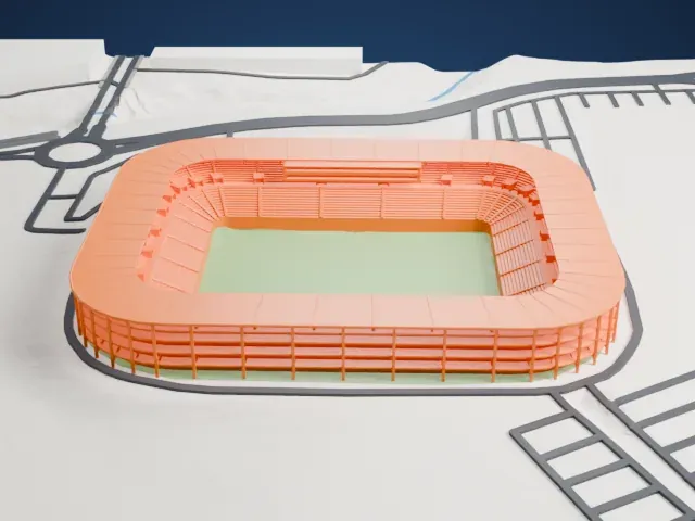 Estadio Nueva Condomina model, East view