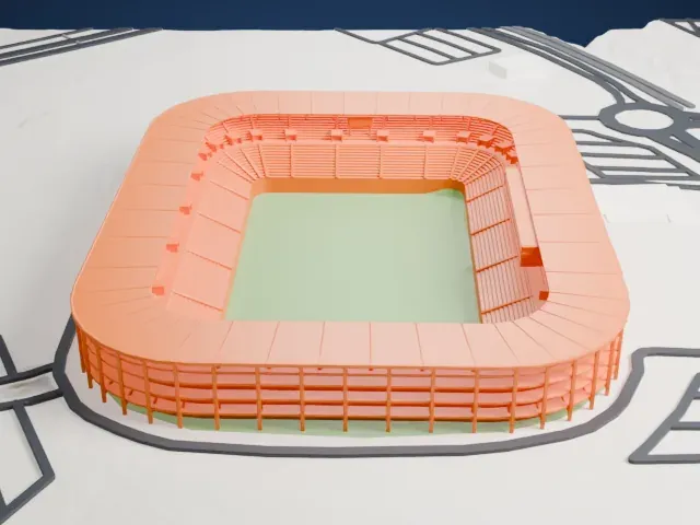 Estadio Nueva Condomina model, North view