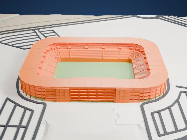Estadio Nueva Condomina model, West view
