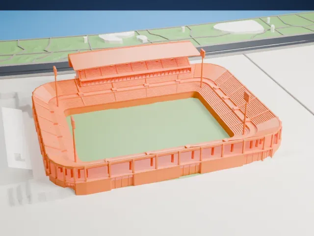 Estadio Nuevo Colombino model, East view
