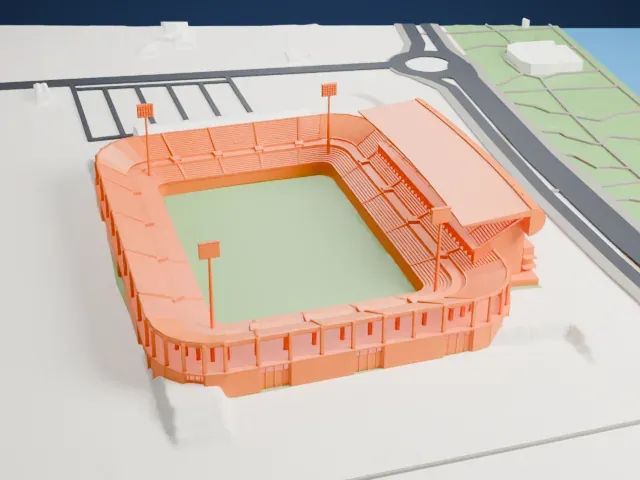 Estadio Nuevo Colombino model, North view