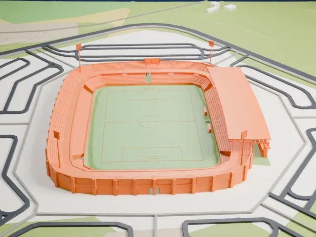 Estadio Nuevo Vivero model, North view