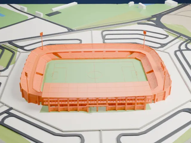 Estadio Nuevo Vivero model, West view