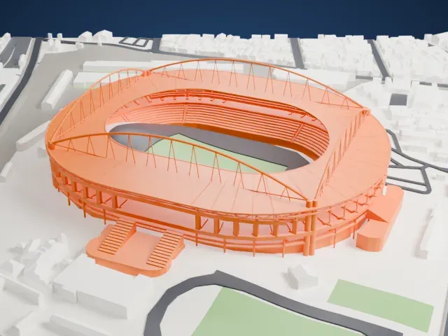 Estádio Olímpico Nilton Santos model, East view