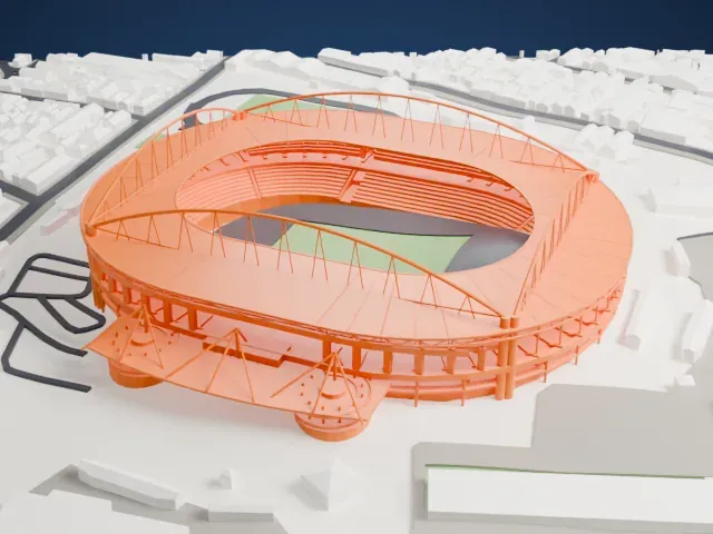 Estádio Olímpico Nilton Santos model, West view