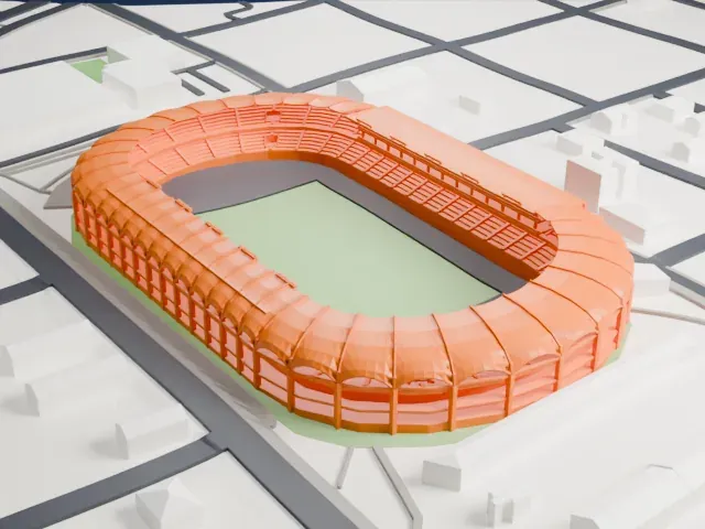 Estadio Olímpico Pascual Guerrero model, North view
