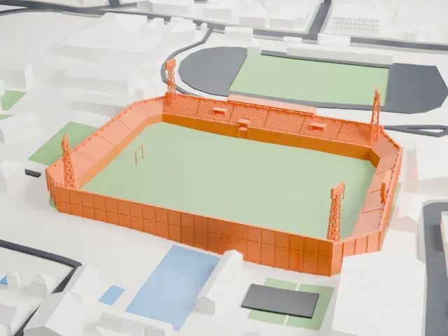 Estadio Osvaldo Domínguez Dibb model, East view
