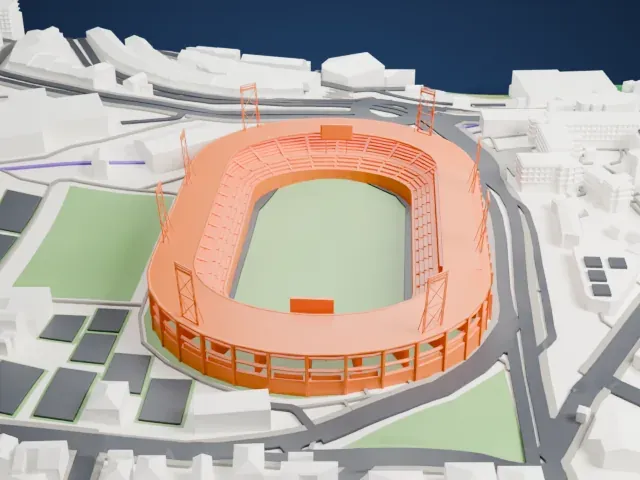 Estadio Palogrande model, North view