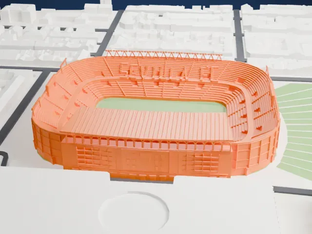 Estadio Ramón Sánchez Pizjuán model, West view