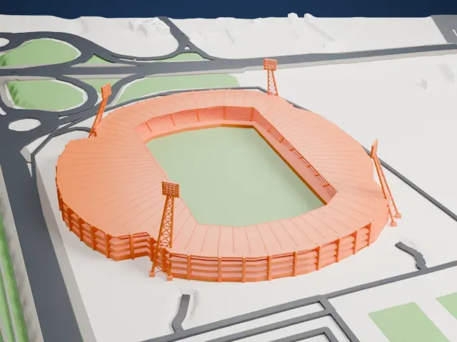 Estadio Reino de León model, North view