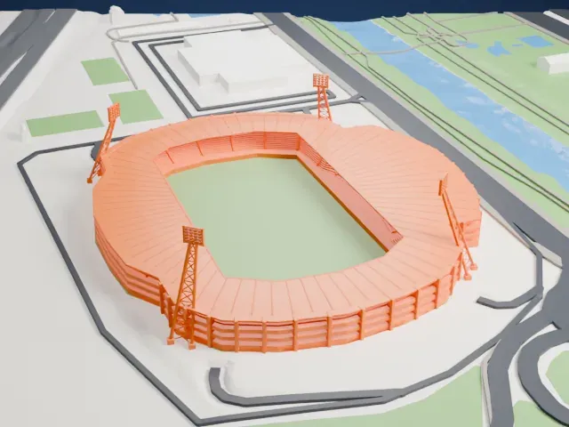 Estadio Reino de León model, South view