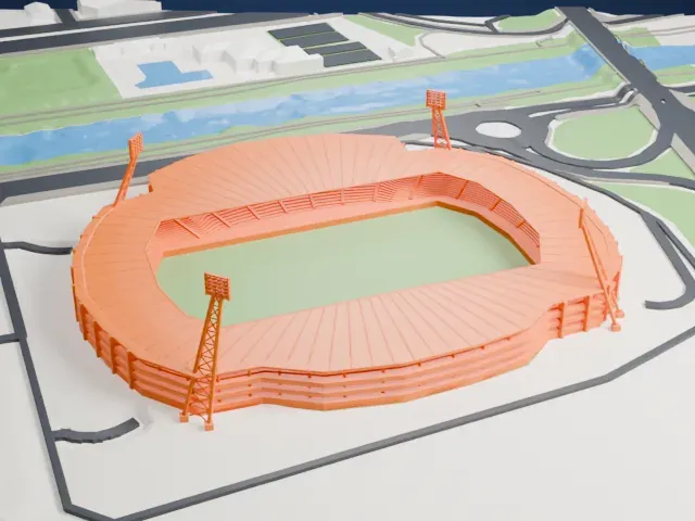 Estadio Reino de León model, West view