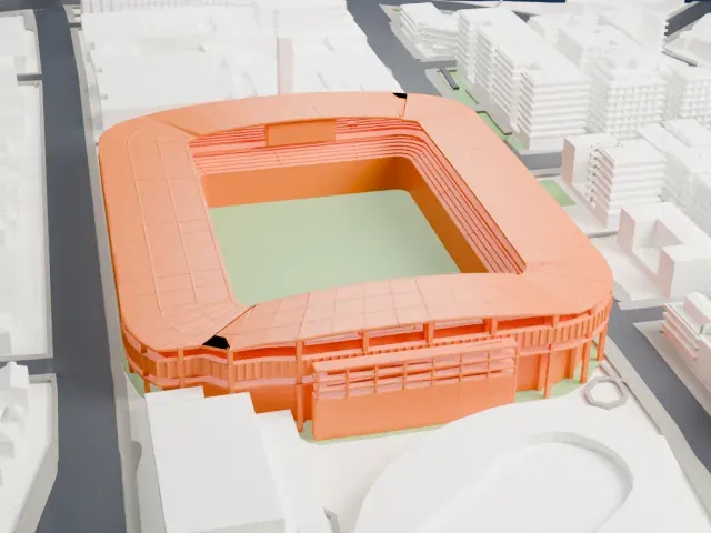 Estadio Riazor model, East view