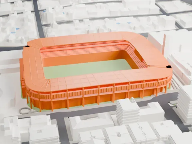 Estadio Riazor model, North view