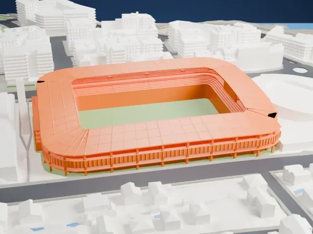 Estadio Riazor model, South view