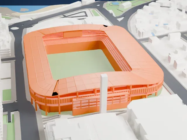 Estadio Riazor model, West view