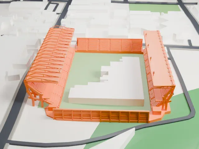 Estadio Ricardo Saprissa Aymá model, North view