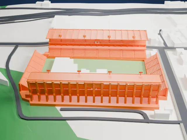 Estadio Ricardo Saprissa Aymá model, West view