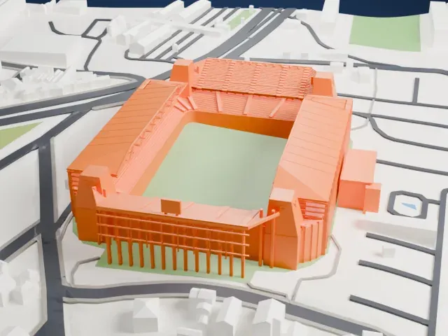 Estadio Rodrigo Paz Delgado model, North view