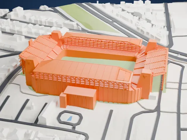 Estadio Rodrigo Paz Delgado model, West view