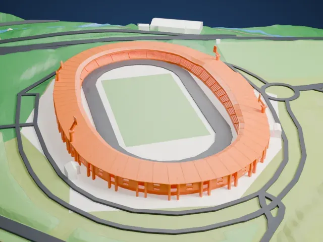 Estadio Verónica Boquete de San Lázaro model, North view