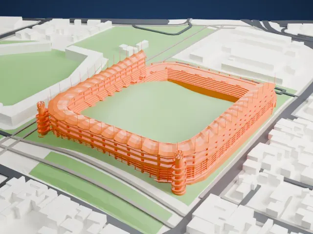 Estadio Victoria model, North view