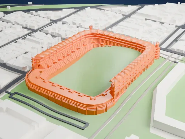 Estadio Victoria model, South view