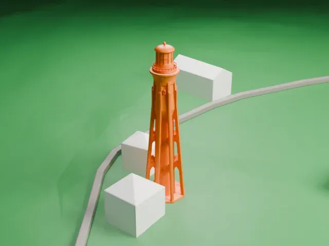 Estevan Point Lighthouse model, South view