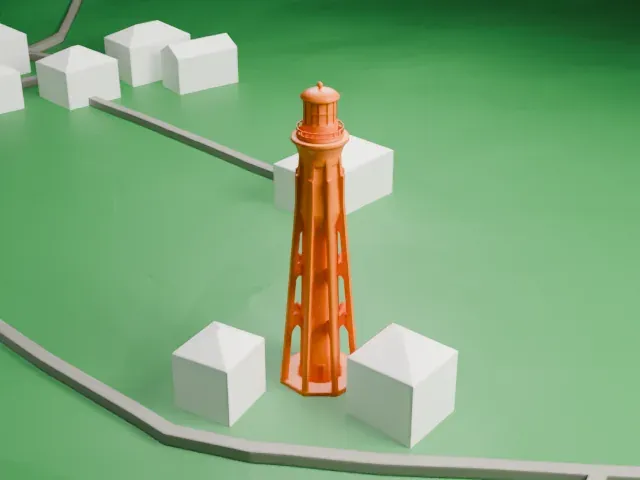 Estevan Point Lighthouse model, West view