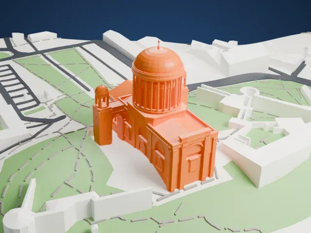 Esztergom Basilica model, West view