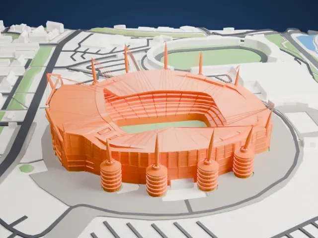 Etihad Stadium model, East view