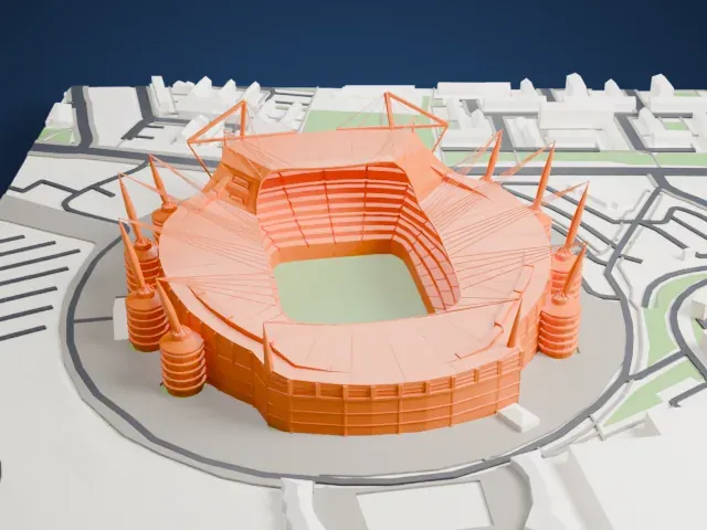 Etihad Stadium model, North view