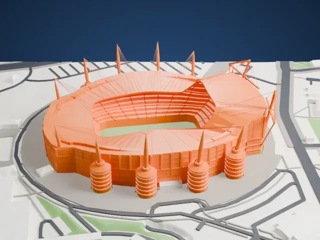 Etihad Stadium model, West view