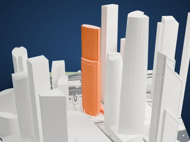 Eurasia (skyscraper) model, East view