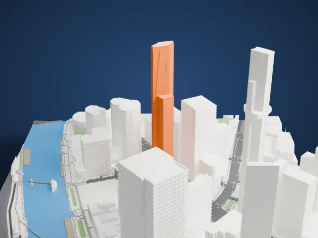 Eureka Tower model, West view